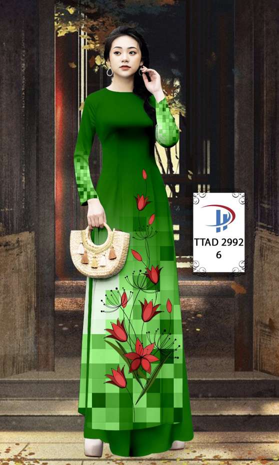 Vải Áo Dài Hoa In 3D AD TTAD2992 49